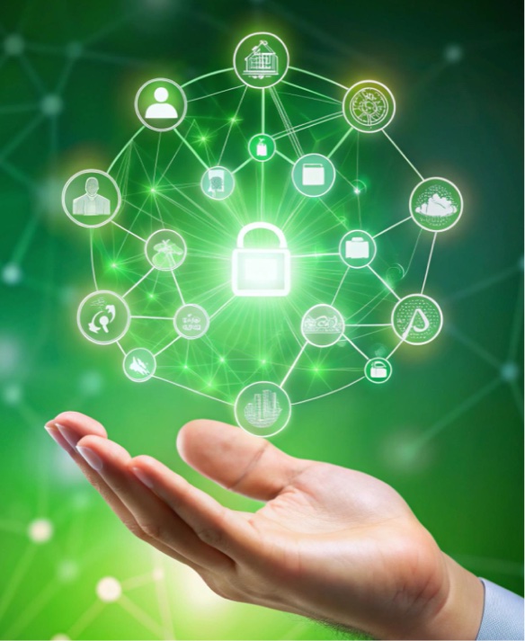 Clinician reviewing protected patient records on a secure device